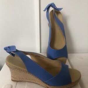 Coldwater Creek Blue Espadrille Wedges Size 10M